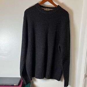 Heather Tweed Vintage 1990s 100% Wool Dark Gray Crewneck Men's Sweater Sz XL